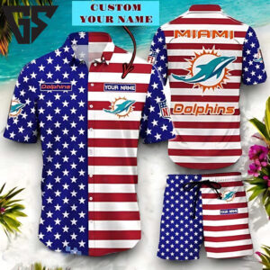 Miami Dolphins All-American Hawaiian Shirt Miami Dolphins All-American Hawaiian Shirt