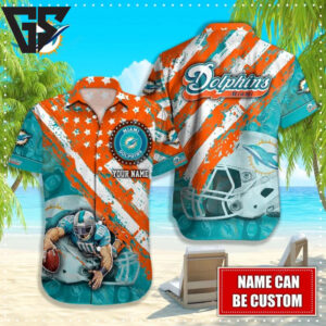 Miami Dolphins All-Star Custom Hawaiian Shirt Miami Dolphins All-Star Custom Hawaiian Shirt