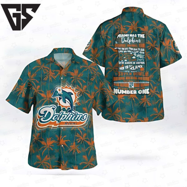 Miami Dolphins Champion Spirit Palm Hawaiian Shirt