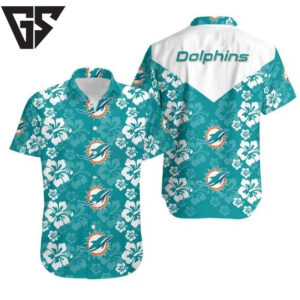 Miami Dolphins Classic Hibiscus Hawaiian Shirt Miami Dolphins Classic Hibiscus Hawaiian Shirt