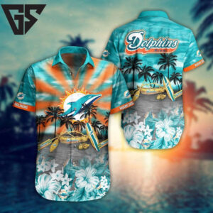 Miami Dolphins Coastal Paradise Hawaiian Shirt Miami Dolphins Coastal Paradise Hawaiian Shirt