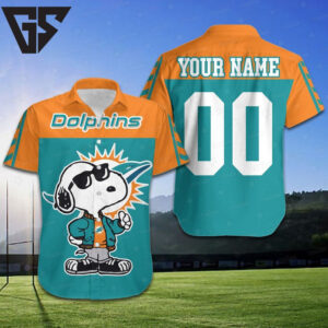 Miami Dolphins Cool Snoopy Hawaiian Shirt Miami Dolphins Cool Snoopy Hawaiian Shirt