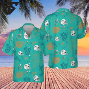 Miami Dolphins Coral Reef Tropical Hawaiian Shirt Miami Dolphins Coral Reef Tropical Hawaiian Shirt
