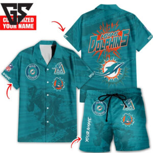 Miami Dolphins Custom Fan Set Hawaiian Shirt Miami Dolphins Custom Fan Set Hawaiian Shirt