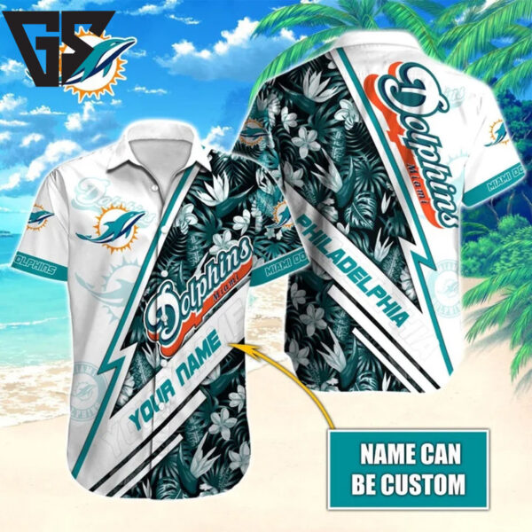 Miami Dolphins Custom Lightning Strike Hawaiian Shirt