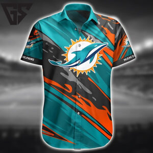 Miami Dolphins Dynamic Wave Hawaiian Shirt Miami Dolphins Dynamic Wave Hawaiian Shirt