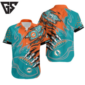 Miami Dolphins Fierce Claw Hawaiian Shirt Miami Dolphins Fierce Claw Hawaiian Shirt