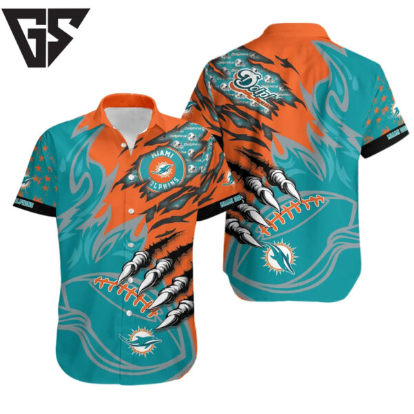 Miami Dolphins Fierce Claw Hawaiian Shirt