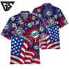 Miami Dolphins Fireworks Patriot Hawaiian Shirt