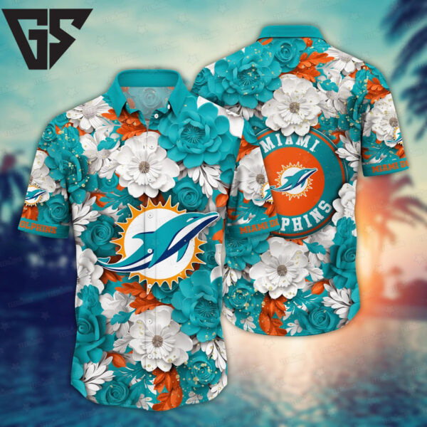 Miami Dolphins Floral Fiesta Hawaiian Shirt