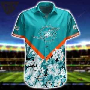 Miami Dolphins Floral Victory Hawaiian Shirt Miami Dolphins Floral Victory Hawaiian Shirt