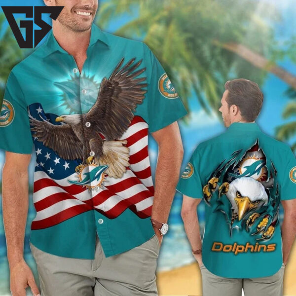 Miami Dolphins Freedom Eagle Hawaiian Shirt