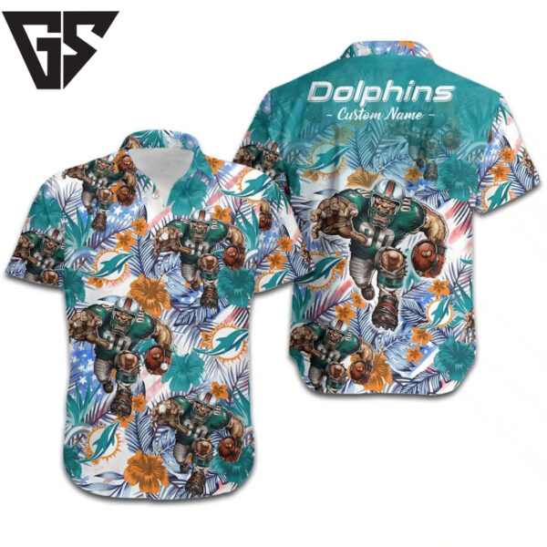 Miami Dolphins Gridiron Jungle Hawaiian Shirt