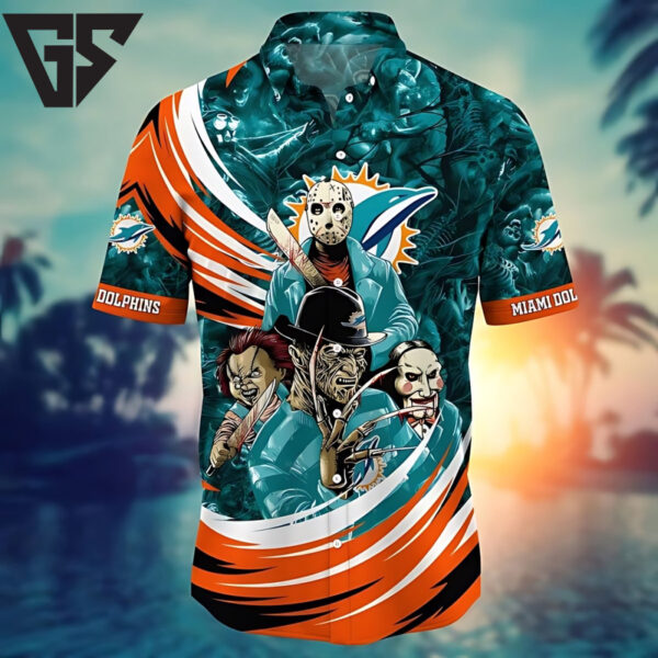 Miami Dolphins Halloween Aqua Orange Hawaiian Shirt
