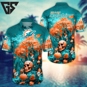 Miami Dolphins Halloween Spirit Hawaiian Shirt Miami Dolphins Halloween Spirit Hawaiian Shirt