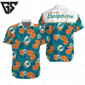 Miami Dolphins Hibiscus Paradise Hawaiian Shirt Miami Dolphins Hibiscus Paradise Hawaiian Shirt