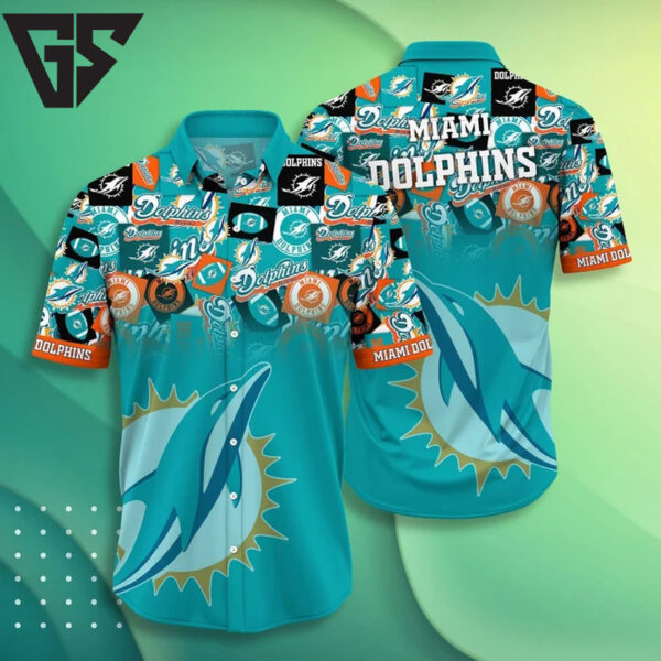 Miami Dolphins Iconic Collage Hawaiian Shirt