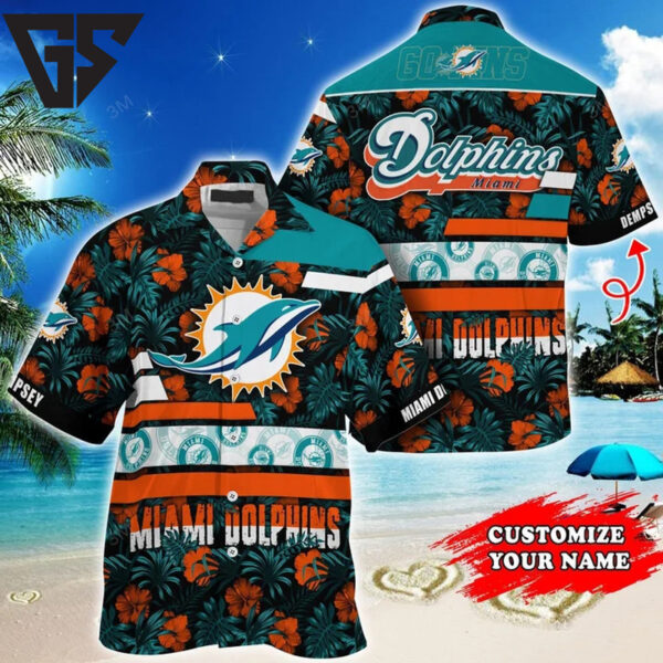 Miami Dolphins Midnight Tropic Custom Hawaiian Shirt