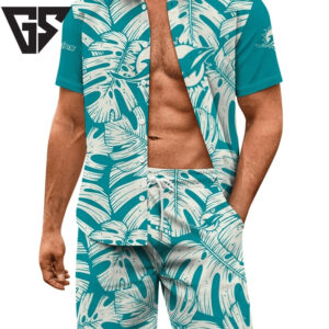 Miami Dolphins Monstera Vibe Hawaiian Shirt Miami Dolphins Monstera Vibe Hawaiian Shirt