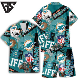 Miami Dolphins NFL For Life Hawaiian Shirt Miami Dolphins NFL For Life Hawaiian Shirt