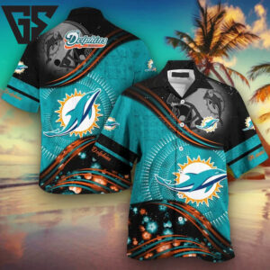 Miami Dolphins Ocean Wave Spirit Hawaiian Shirt Miami Dolphins Ocean Wave Spirit Hawaiian Shirt