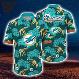 Miami Dolphins Palm Paradise Hawaiian Shirt Miami Dolphins Palm Paradise Hawaiian Shirt