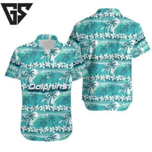 Miami Dolphins Palm Wave Hawaiian Shirt Miami Dolphins Palm Wave Hawaiian Shirt