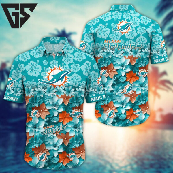 Miami Dolphins Paradise Bloom Hawaiian Shirt