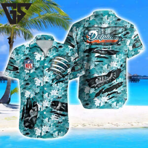 Miami Dolphins Shark Attack Hawaiian Shirt