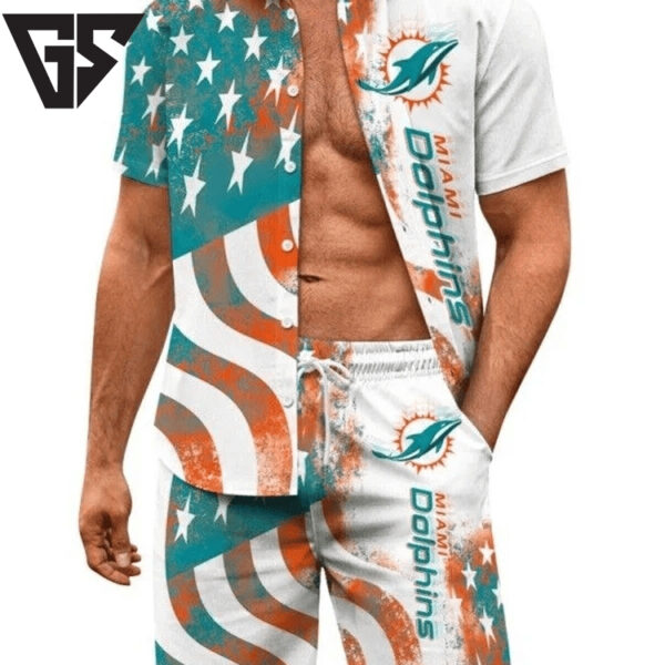 Miami Dolphins Stars & Stripes Pride Hawaiian Shirt