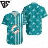 Miami Dolphins Stripes and Skull Hawaiian Shirt