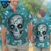 Miami Dolphins Sugar Skull Blue Hawaiian Shirt
