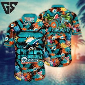 Miami Dolphins Summer Love Hawaiian Shirt Miami Dolphins Summer Love Hawaiian Shirt