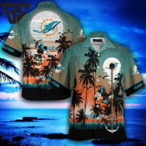 Miami Dolphins Sunset Adventure Hawaiian Shirt Miami Dolphins Sunset Adventure Hawaiian Shirt