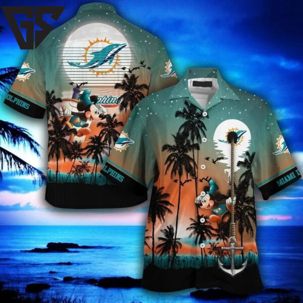 Miami Dolphins Sunset Adventure Hawaiian Shirt