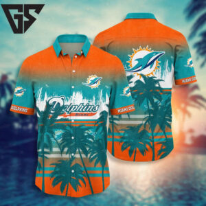 Miami Dolphins Sunset Breeze Hawaiian Shirt Miami Dolphins Sunset Breeze Hawaiian Shirt