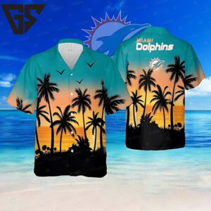 Miami Dolphins Sunset Escape Hawaiian Shirt Miami Dolphins Sunset Escape Hawaiian Shirt