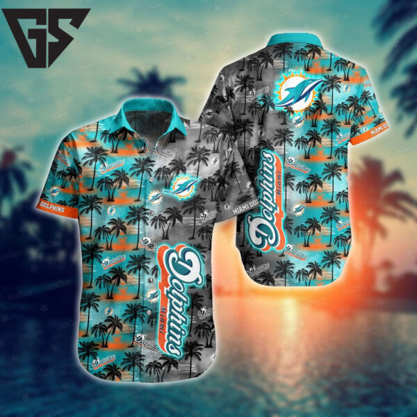 Miami Dolphins Sunset Palms Aloha Shirt