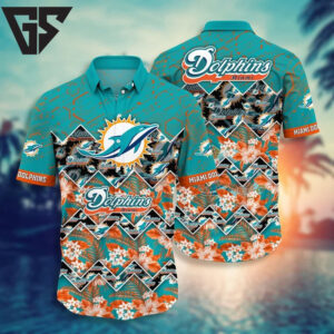 Miami Dolphins Sunset Surf Hawaiian Shirt Miami Dolphins Sunset Surf Hawaiian Shirt