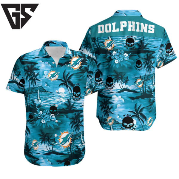 Miami Dolphins Sunset Wave Hawaiian Shirt