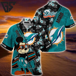 Miami Dolphins Surf’s Up Mickey Hawaiian Shirt Miami Dolphins Surf’s Up Mickey Hawaiian Shirt