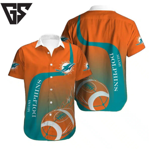 Miami Dolphins Touchdown Gradient Hawaiian Shirt