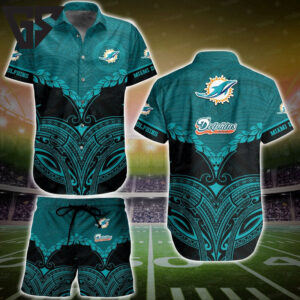 Miami Dolphins Tribal Legacy Hawaiian Shirt Miami Dolphins Tribal Legacy Hawaiian Shirt