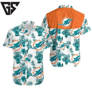 Miami Dolphins Tropical Icon Hawaiian Shirt Miami Dolphins Tropical Icon Hawaiian Shirt