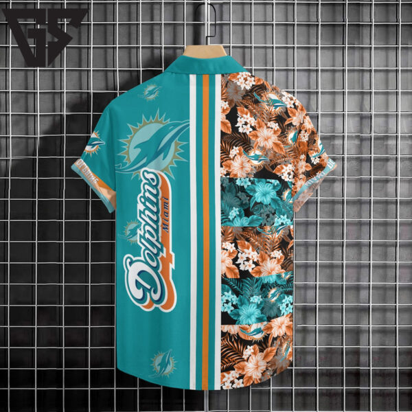 Miami Dolphins Tropical Mosaic Hawaiian Shirt