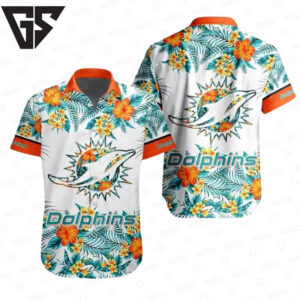 Miami Dolphins Tropical Paradise Floral Hawaiian Shirt Miami Dolphins Tropical Paradise Floral Hawaiian Shirt