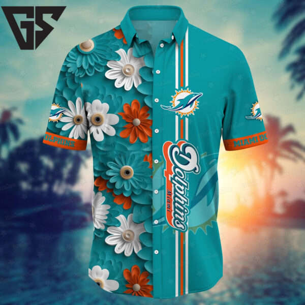 Miami Dolphins Tropical Splash Hawaiian Shirt
