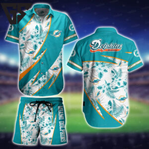 Miami Dolphins Tropical Surge Hawaiian Shirt Miami Dolphins Tropical Surge Hawaiian Shirt