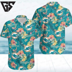 Miami Dolphins Tropical Wave Hawaiian Shirt Miami Dolphins Tropical Wave Hawaiian Shirt