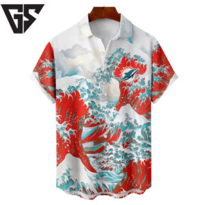 Miami Dolphins Tsunami Wave Hawaiian Shirt Miami Dolphins Tsunami Wave Hawaiian Shirt